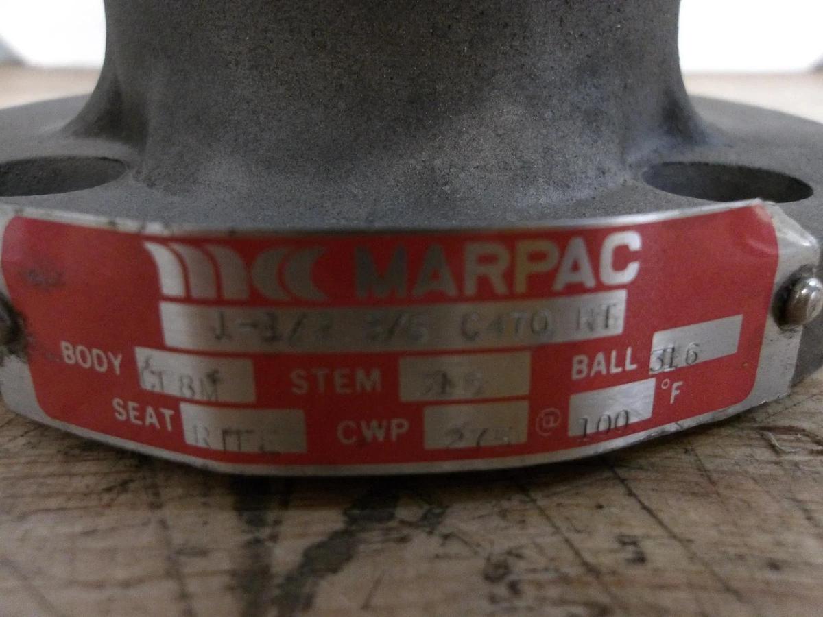 Used MARPAC 1-1/2" S/S BALL VALVE C470-RT, #7141135G NEW