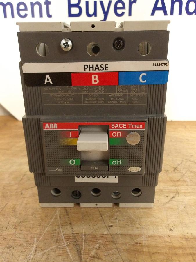 ABB SACE T3S225 60 AMP SWITCH, #641210G NIB