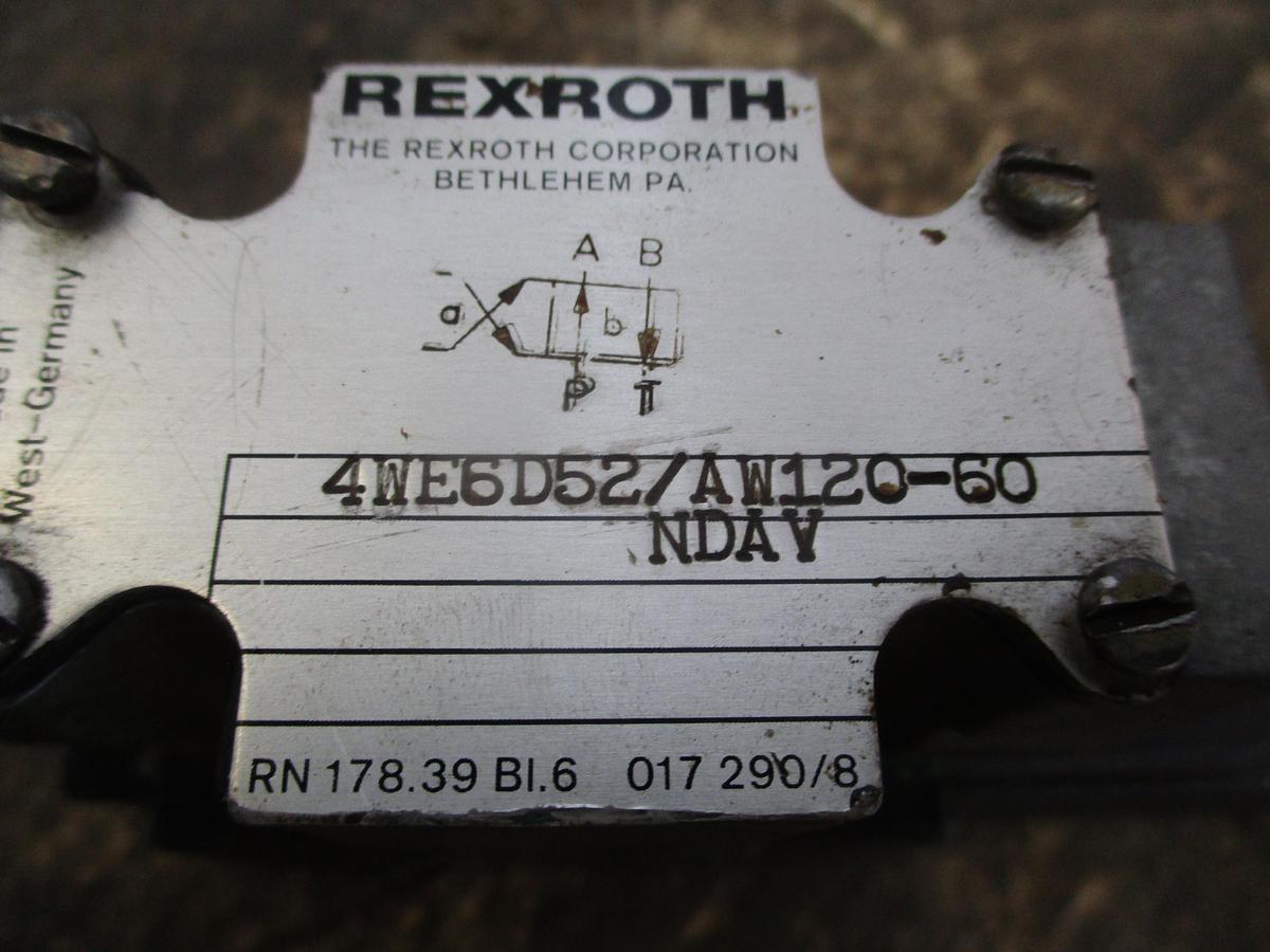 Used REXROTH 4WE6D52/AW120-60 HYDRAULIC DIRECTIONAL VALVE