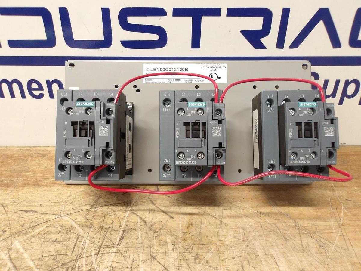 Used SIEMENS 120 A LIGHTING CONTACTOR LEN00C012120B, #617220G NEW
