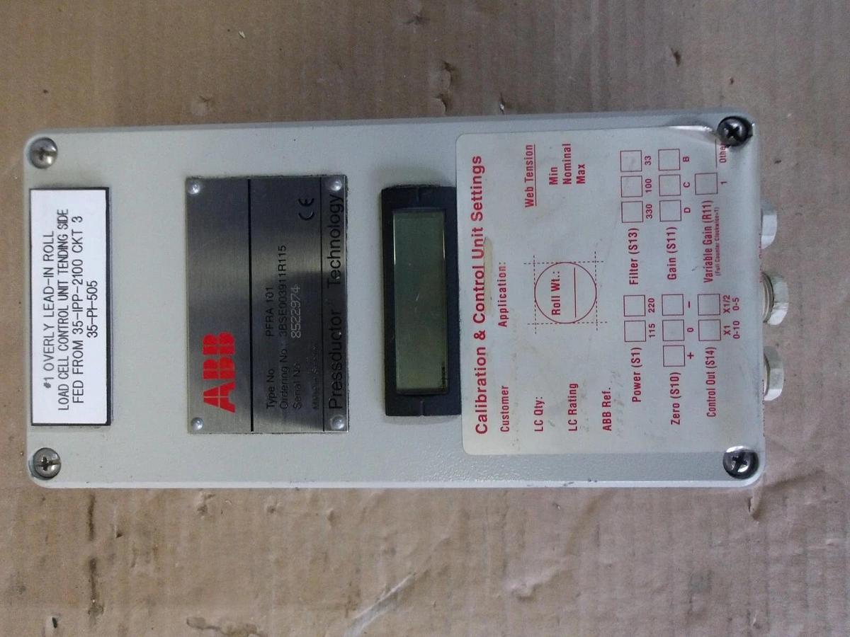 Used ABB PFRA-101 PRESSDUCTOR LOAD CELL CONTROLLER, #79925G USED
