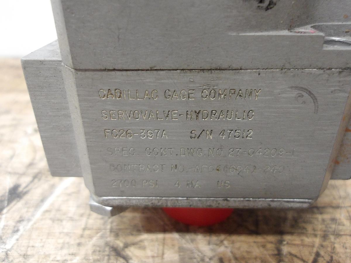Used CADILLAC GAGE CO. FC26-397A SERVO VALVE, #91130G USED