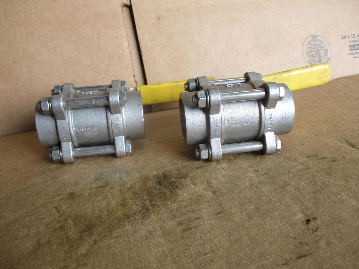 Used WARREN 1" STAINLESS BALL VALVE(SOCKET WELD) (LOT OF 2), #4161140J NEW