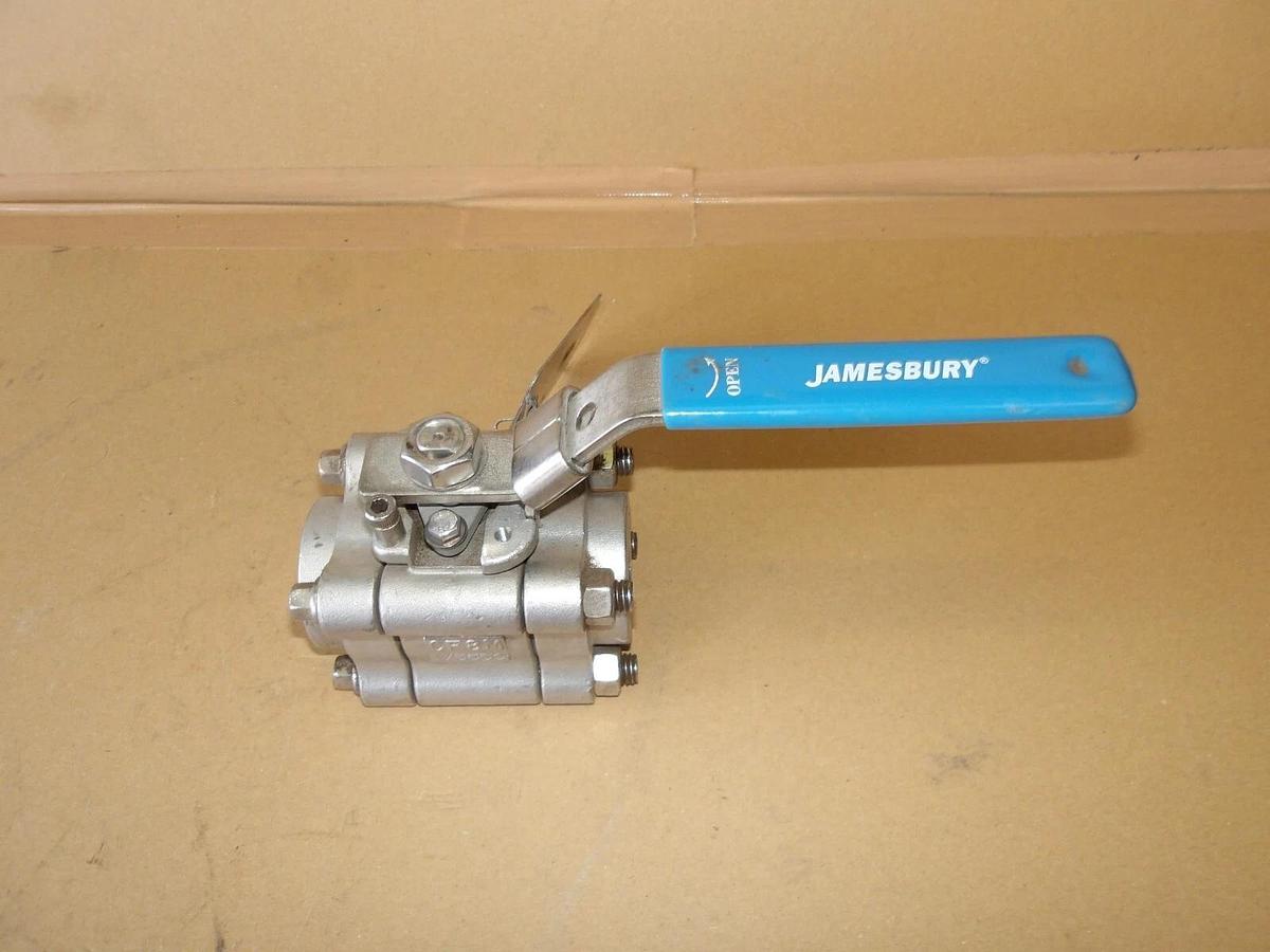 Used JAMESBURY 3/4" S/S BALL VALVE (THREADED) #6121215G NEW