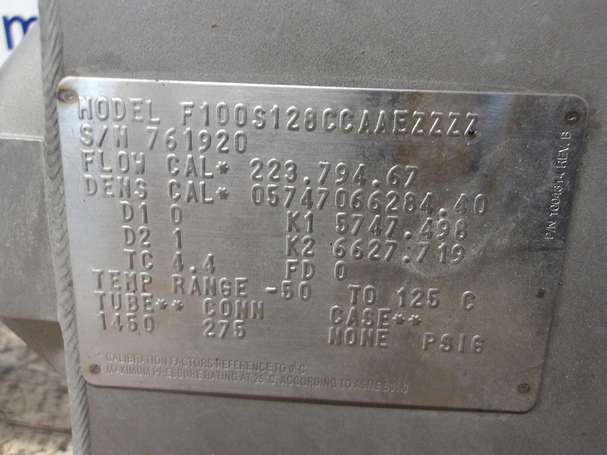 Used MICROMOTION F SERIES 1" MASS FLOW METER