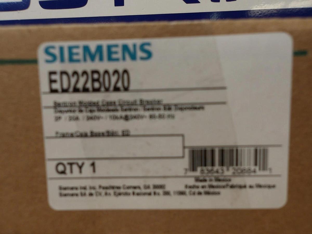 SIEMENS SENTRON 20 AMP CIRCUIT BREAKER 240 V, #511120G NIB
