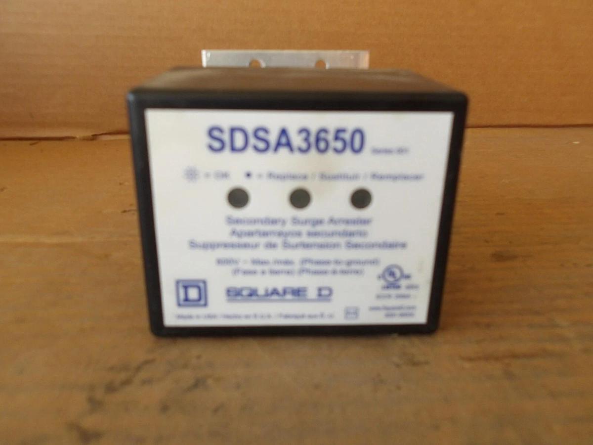 Used SQUARE D SDSA3650 SURGE ARRESTER, SERIES 001, #1113814G USED