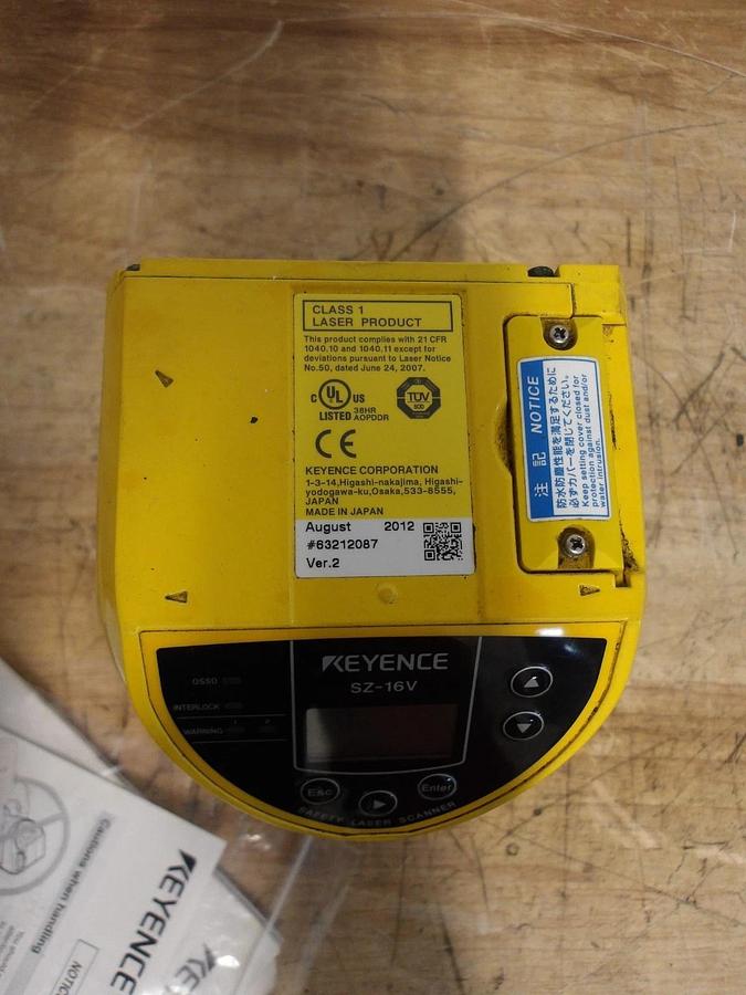 Used KEYENCE SV-16V LASER SCANNER, 24 V, #714250G PARTS ONLY
