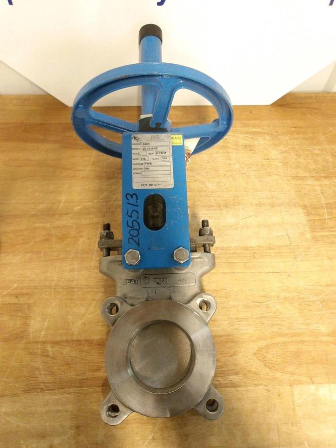 Used ACT 3" S/S KNIFE GATE VALVE 20-3636 RE, #317903G NEW