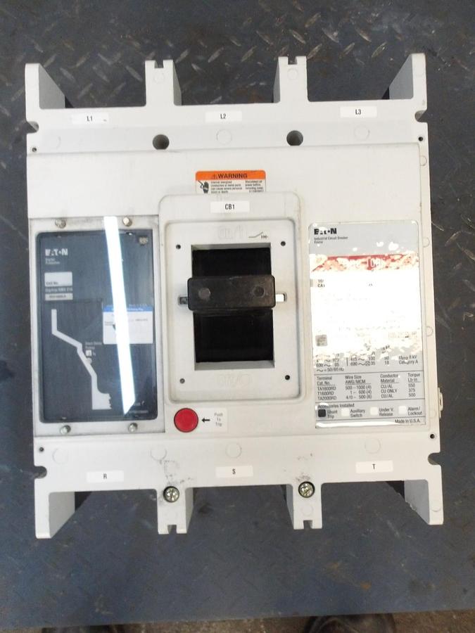 Used EATON 1500 AMP CIRCUIT BREAKER RDC316T33WP02S29Y01, #6121021G USED