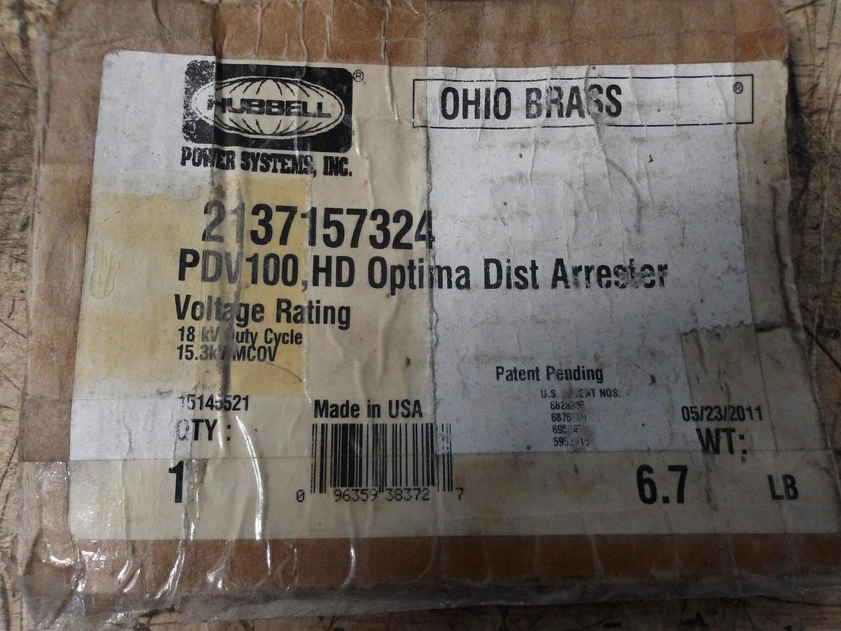 Used HUBBELL PDV HD OPTIMA ARRESTOR 2137157324 (LOT OF 2) #361045G NEW