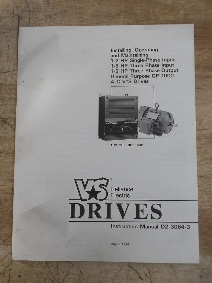 Used RELIANCE 5HP A-C VS DRIVE 1AC2105, 6.6 KVA, 200-230 V, #10281230G NEW