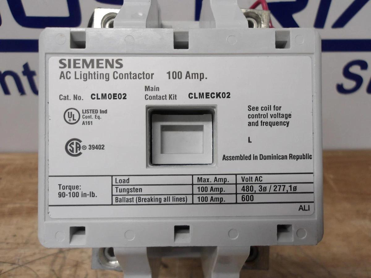Used SIEMENS 100 AMP LIGHTNING CONTACTOR 480-600 V, #581210G NEW