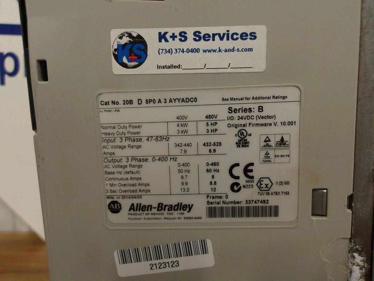 Used ALLEN BRADLEY POWERFLEX 700, 3-5 HP, #417115G PARTS ONLY