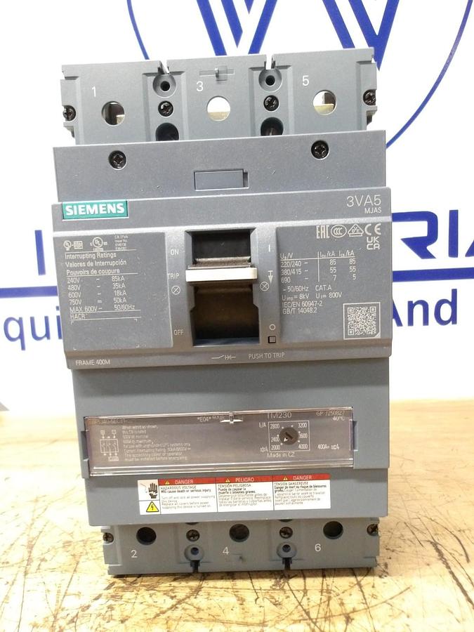 SIEMENS 400 AMP BREAKER 3VA5340-5EC31-0AA0, #11251220G NIB