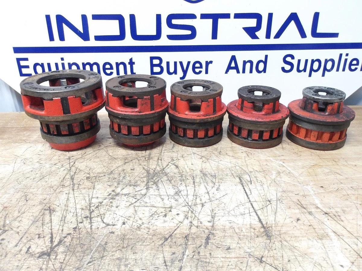 Used RIDGID PIPE DIES 2"-1-1/4"-1"-3/4"-1/2" (ASSORTED LOT OF 5) #310936G USED