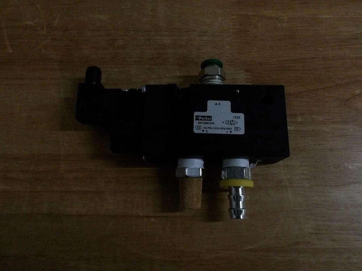 PARKER B6V2BB553A PNEUMATIC SOLENOID VALVE, #1271033G NIB