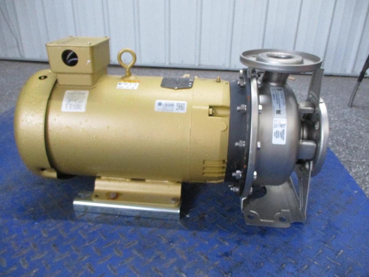 Used EBARA 2" X 2-1/2" STAINLESS 15 HP PUMP, #6121027J NEW