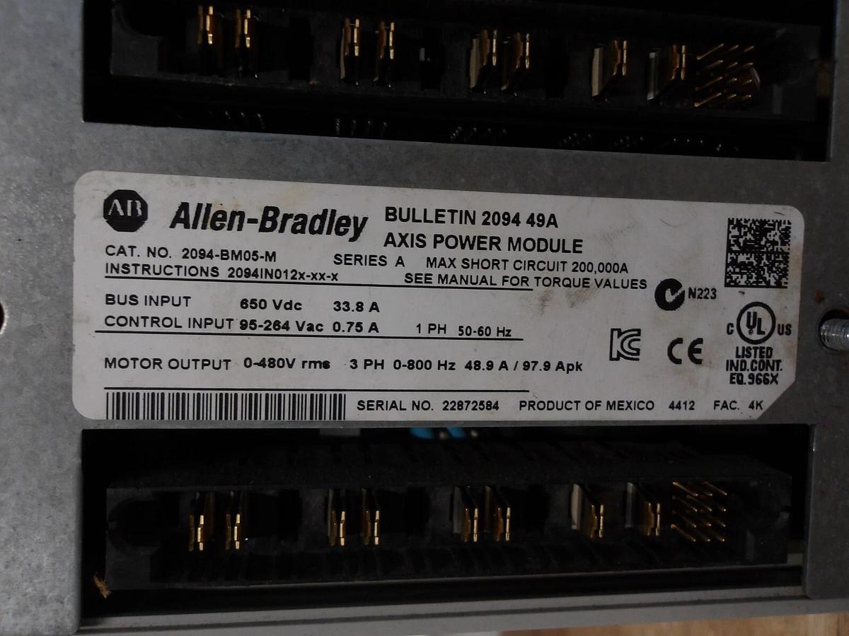Used ALLEN BRADLEY 2094-BM05-M AXIS POWER MODULE, #311925G USED