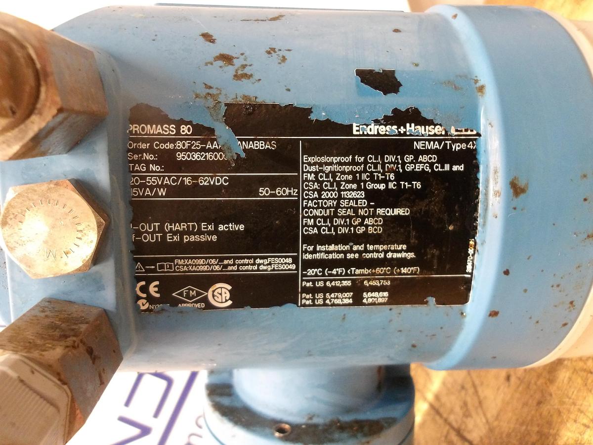 Used ENDRESS HAUSER 80F25-AAASAANABBAS FLOW TUBE 1"