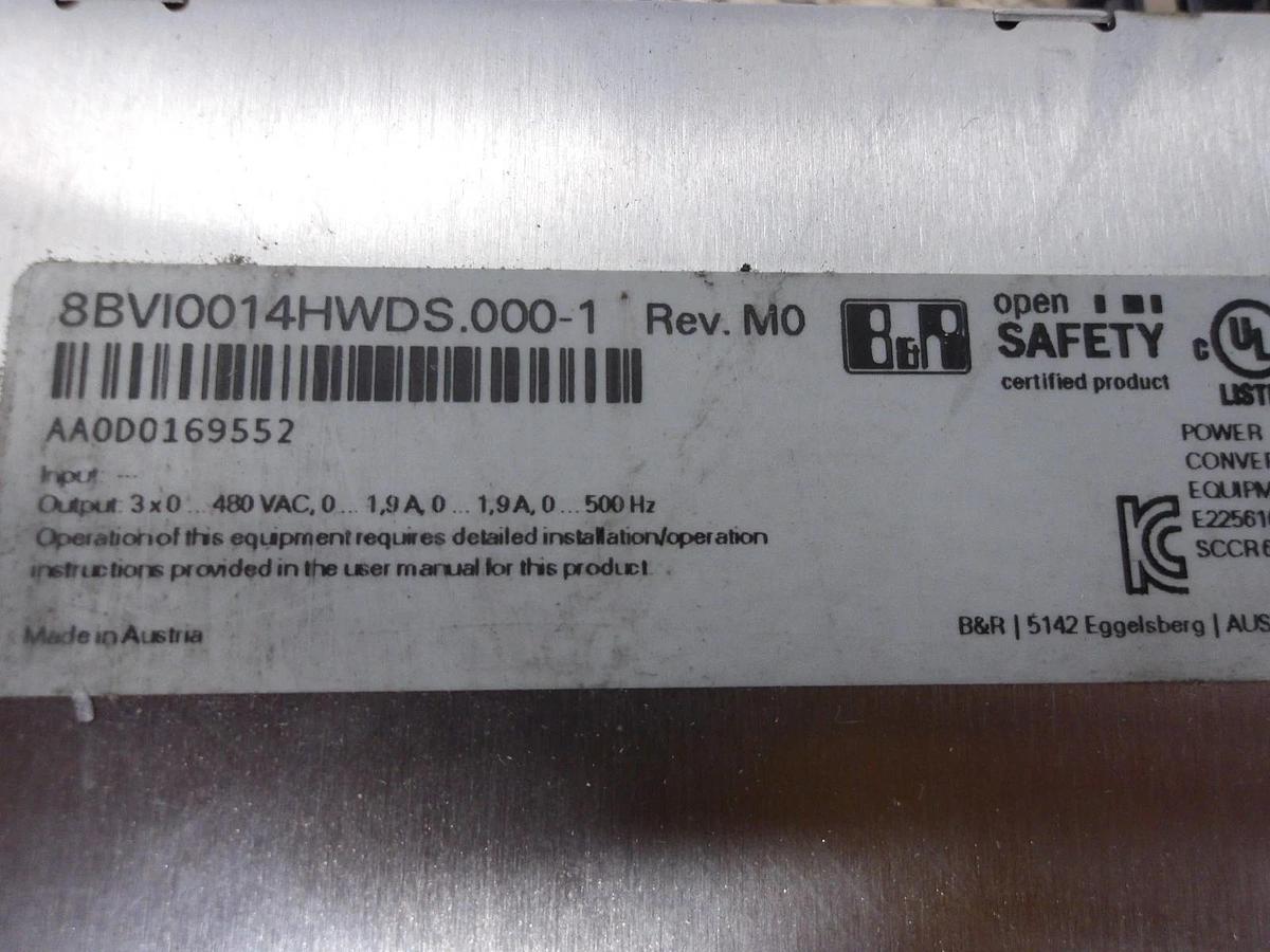 Used B&R 8BV10014HDS.000-1 DUAL AXIS INVERTER, #55251G USED