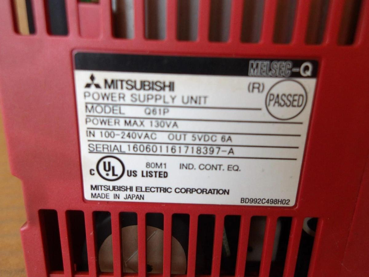Used MITSUBISHI MELSEC Q61P POWER SUPPLY 100-240 VAC, #1112825G USED