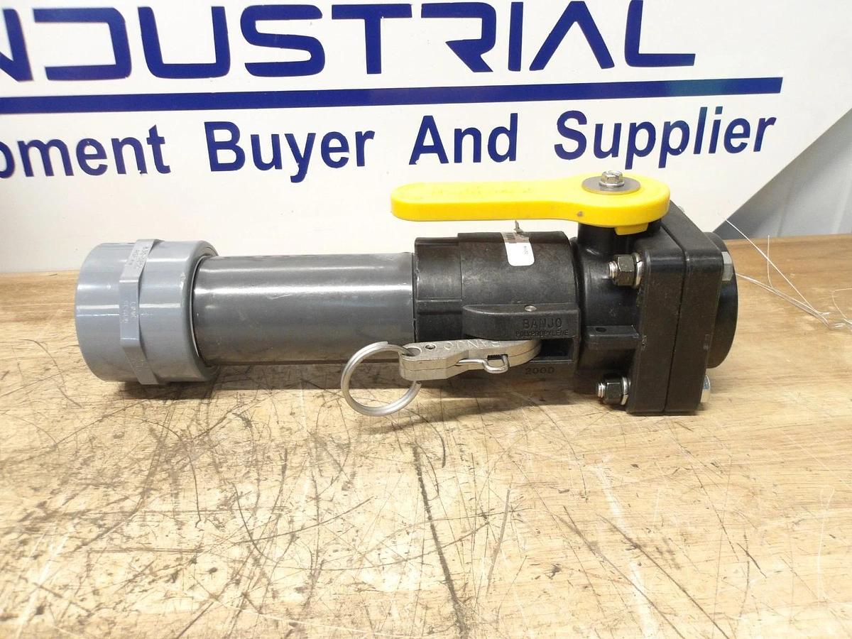 Used TERREMAX 2" PLASTIC BALL VALVE VSF200 W/ COUPLING, #316 NEW