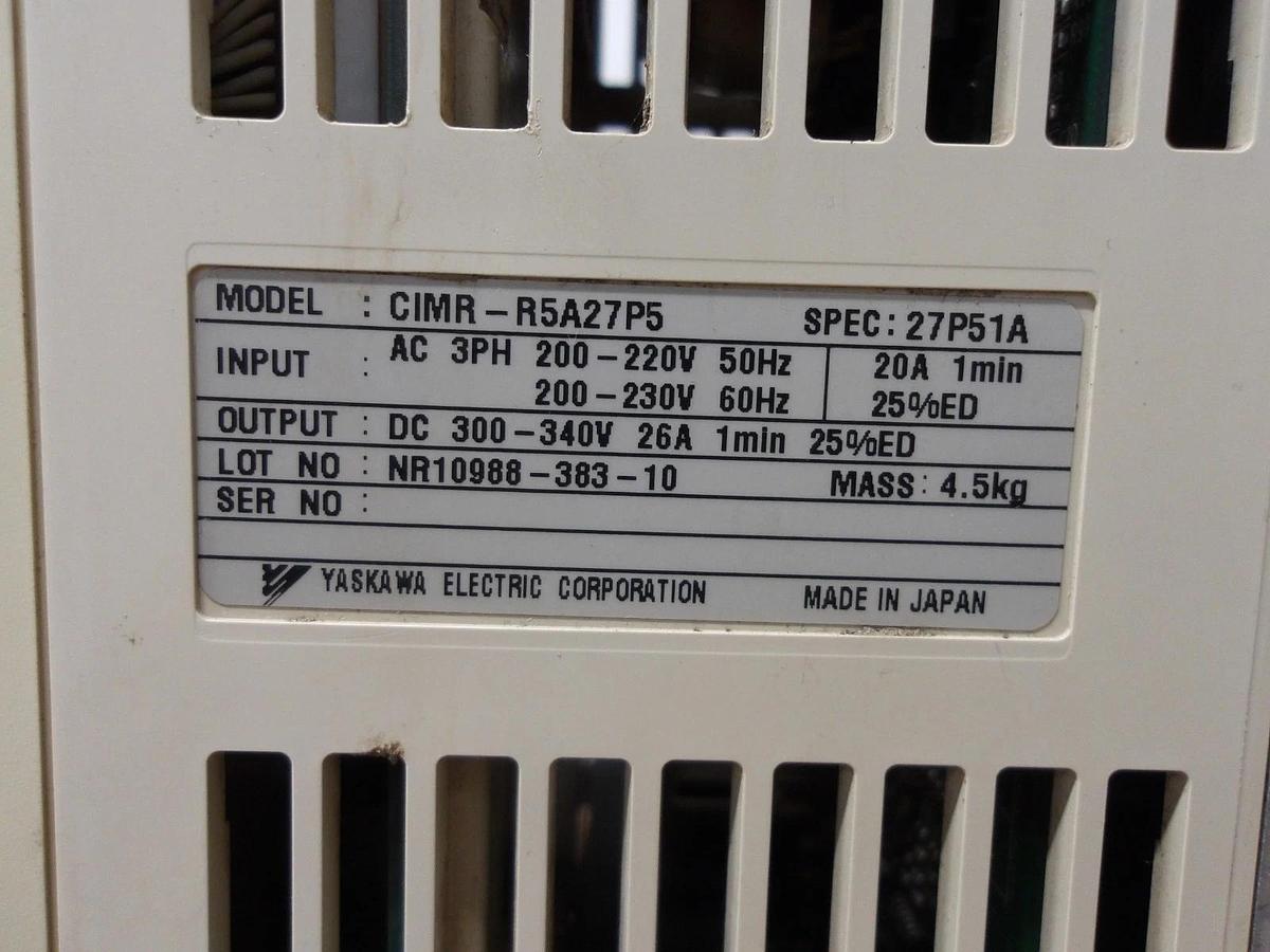 Used YASKAWA CIMR-R5A27P5 VARISPEED 656RC5 MOTOR CONTROLLER, #15211G USED