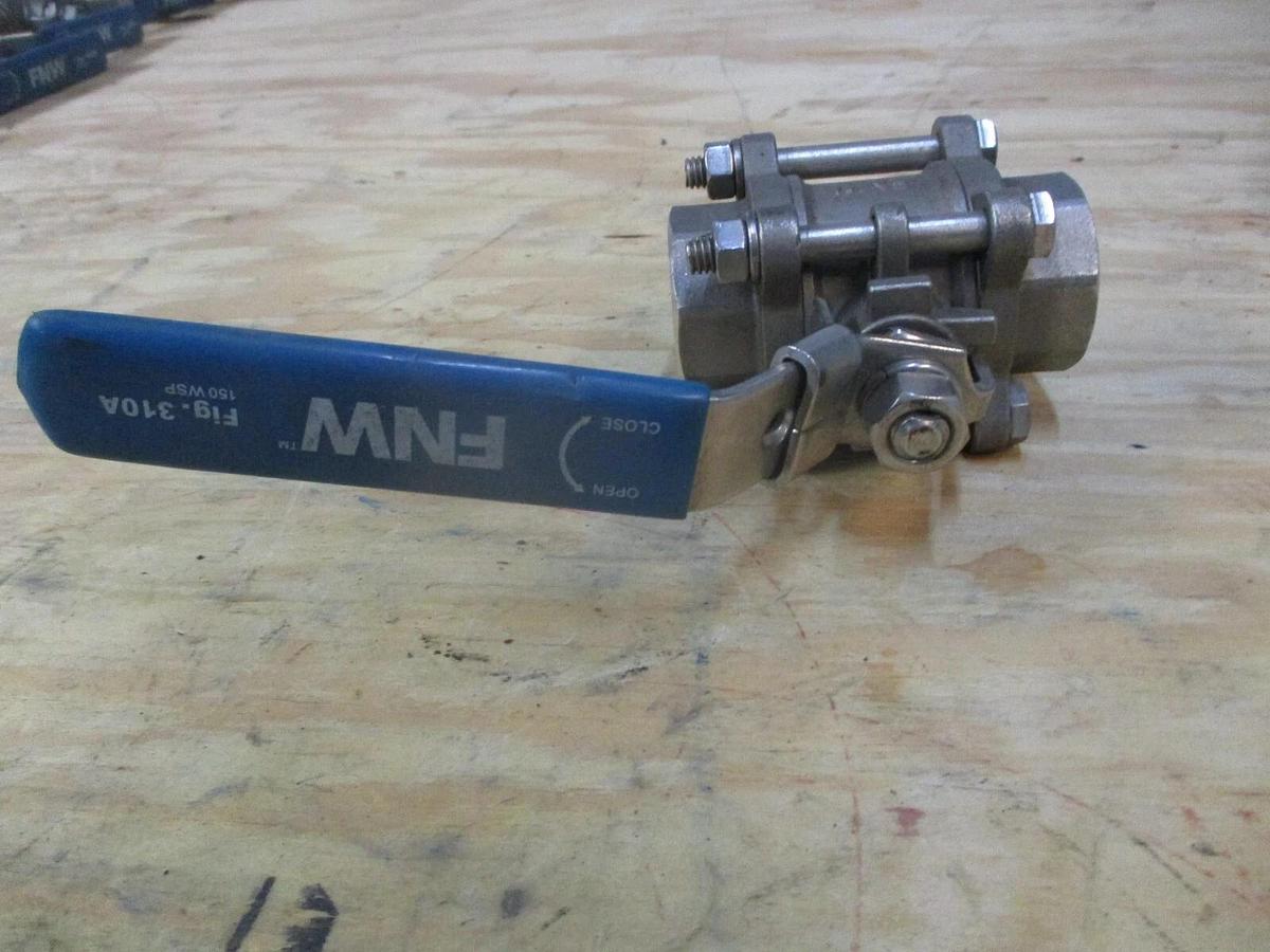 Used FNW 1" SOCKET WELD STAINLESS BALL VALVE, #1201023J NEW