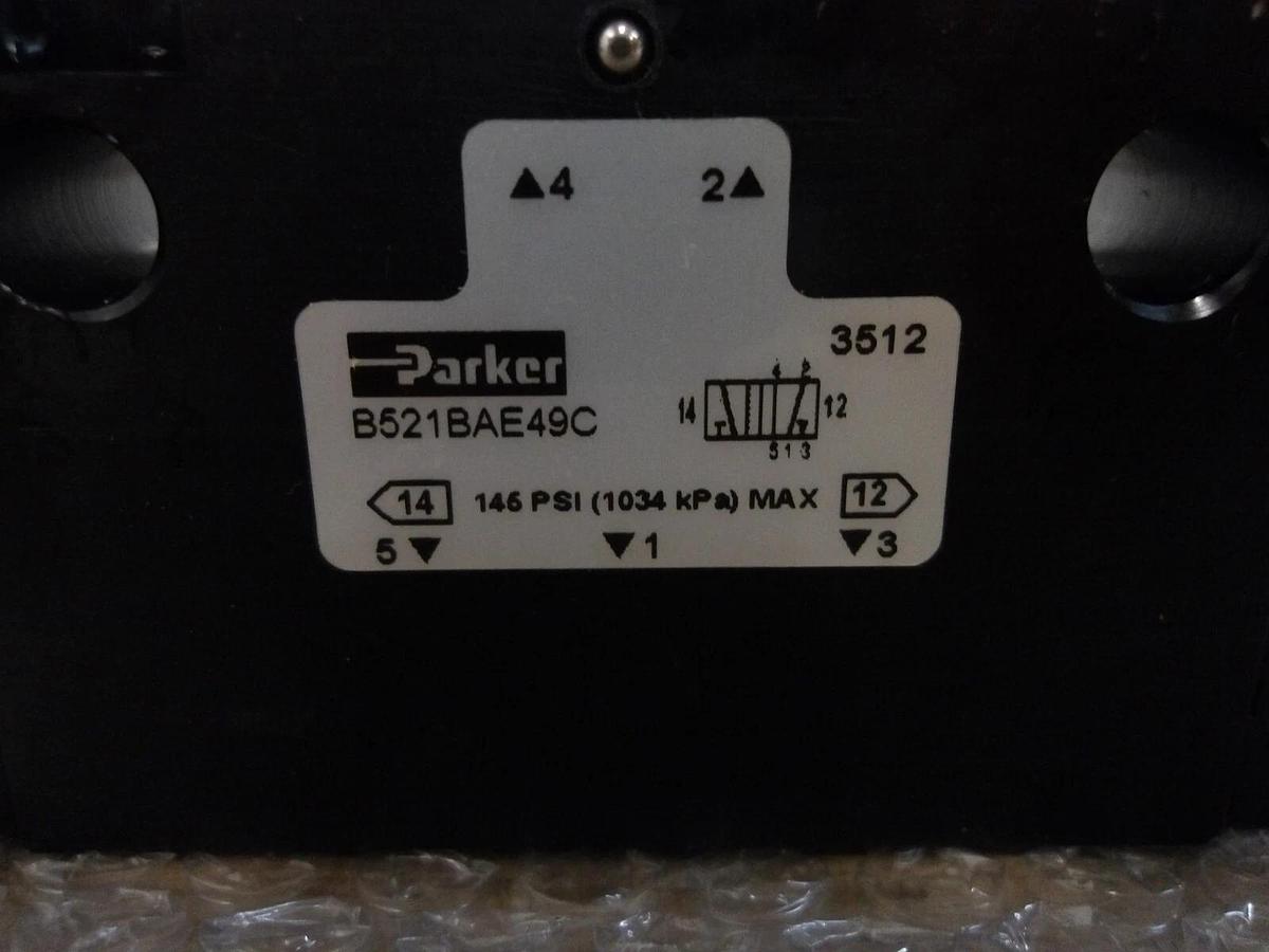 PARKER B521BAE49C PNEUMATIC SOLENOID VALVE 1/4", 24 VDC, #621038G NIB