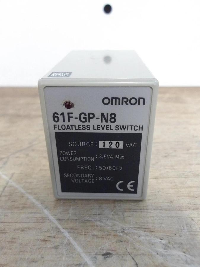 OMRON 61F-GP-N8 FLOATLESS LEVEL SWITCH 120 VAC, #523835G NIB
