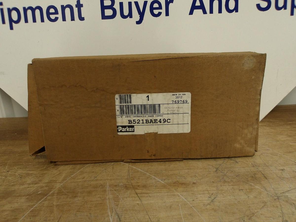 PARKER B521BAE49C PNEUMATIC SOLENOID VALVE 1/4", #521135G NIB