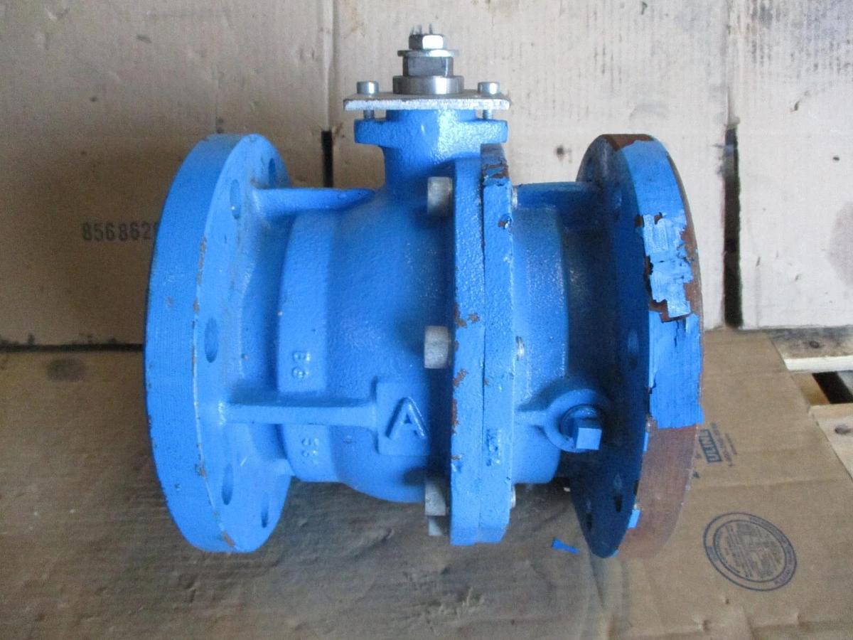 Used AMERICAN 4" IRON BALL VALVE (NO HANDLE) #73841J NEW