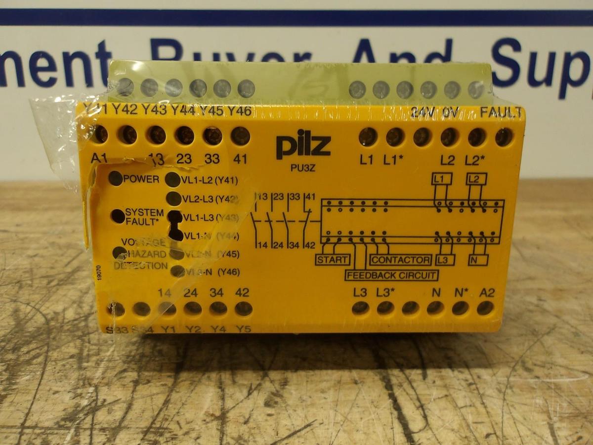Used PILZ PU3Z RELAY MODULE 24 VDC, #430922G PARTS ONLY
