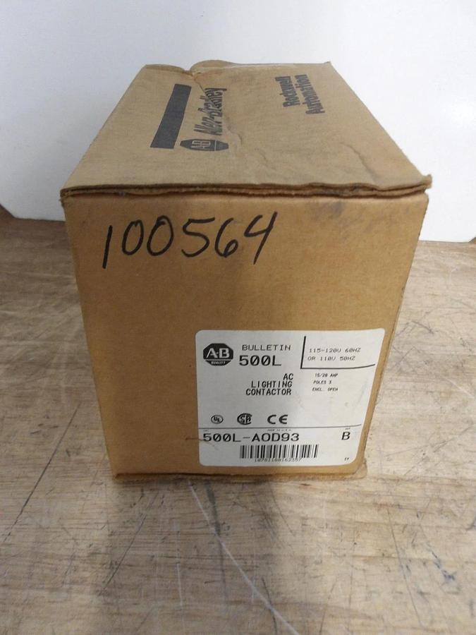 ALLEN BRADLEY 500L-A0D93 LIGHTING CONTACTOR AC, #520235GNIB