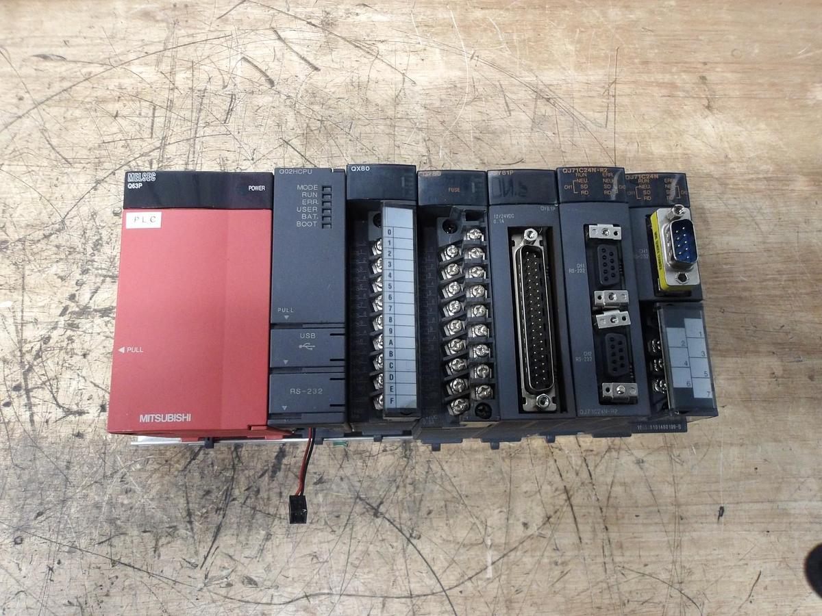 Used MITSUBISHI PLC RACK & CARDS Q02HCPU, #116247G USED