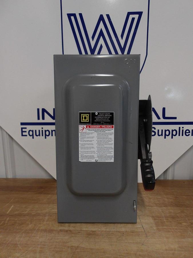 Used SQUARE D 60 AMP SAFETY SWITCH HU362, 600 V, #3181145G NEW