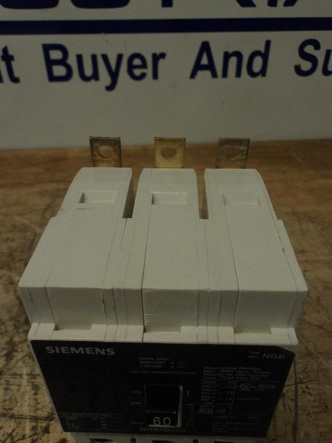 Used SIEMENS 60 AMP BREAKER 240-480/600 V, #78947G NEW