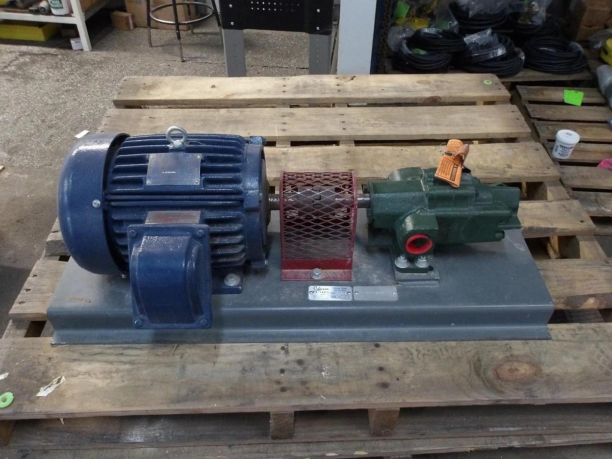 Used ROPER 1-1/2" PUMP W/ 5 HP MOTOR, 1-AM16, #11101046GJW NEW