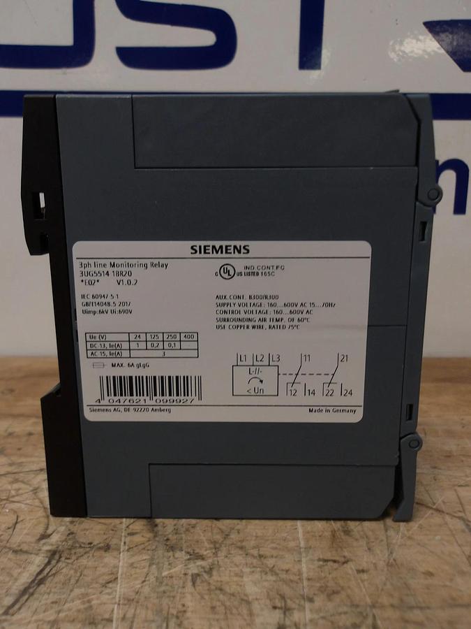 SIEMENS 3UG5514-1BR20 NETWORK MONITORING RELAY, #713906G NIB