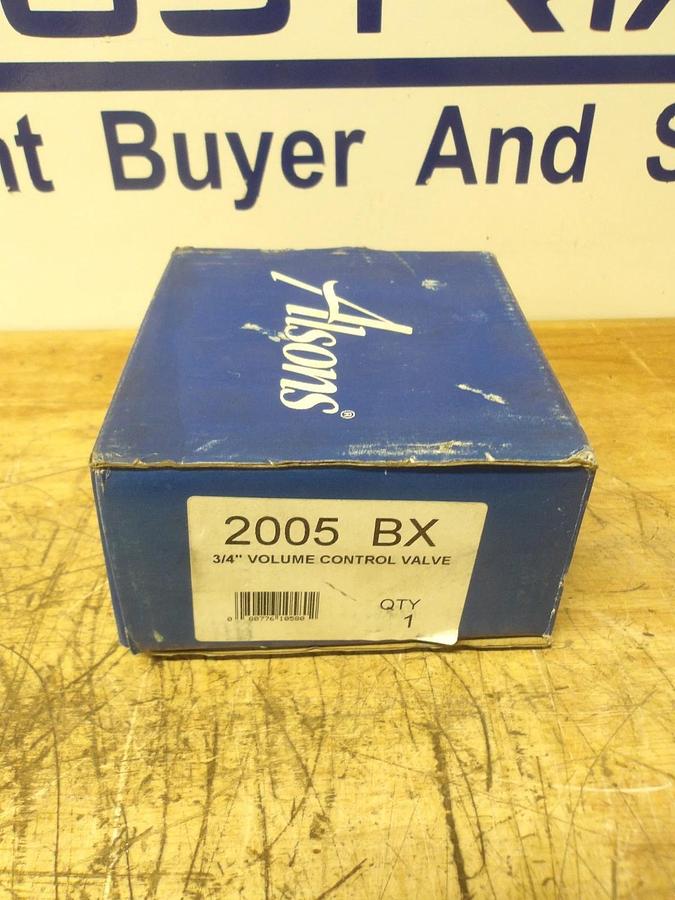 ALSONS 3/4" VOLUME CONTROL VALVE (BRASS) #4281152G NIB