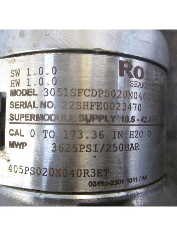 Used ROSEMOUNT 3051S PRESSURE TRANSMITTER