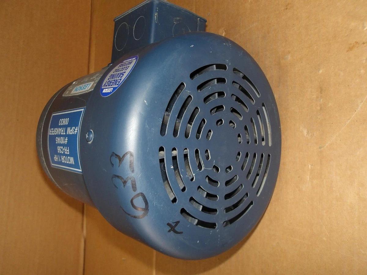 Used LEESON 1 HP MOTOR, FR C56, 3450/2850 RPM, 208/230-460 V, #114850G NEW
