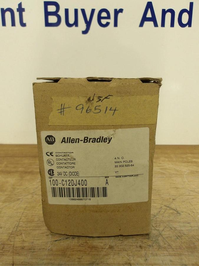 ALLEN BRADLEY 100-C12DJ400 CONTACTOR, 4 POLE, #57151G NIB