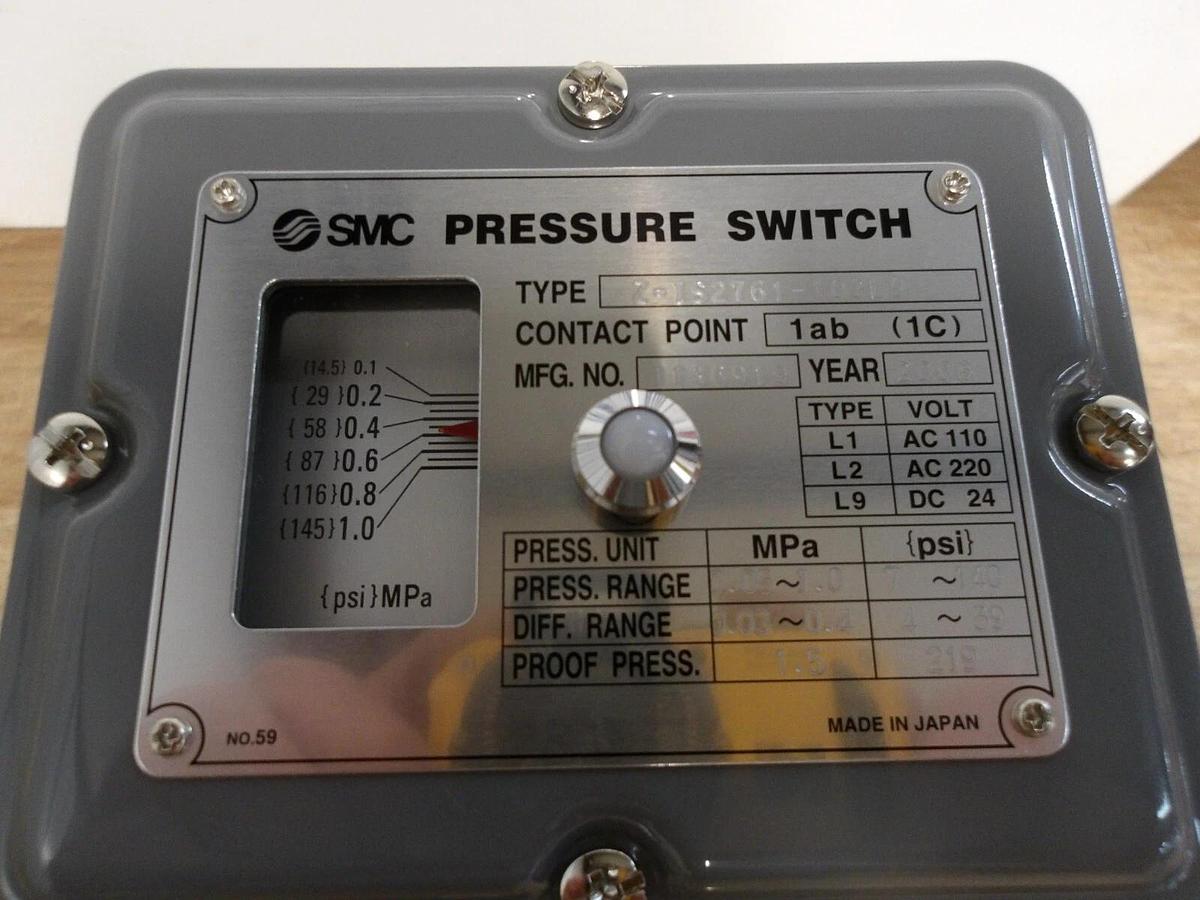Used SMC Z-IS2761-103L9 PRESSURE SWITCH, #421223G NEW