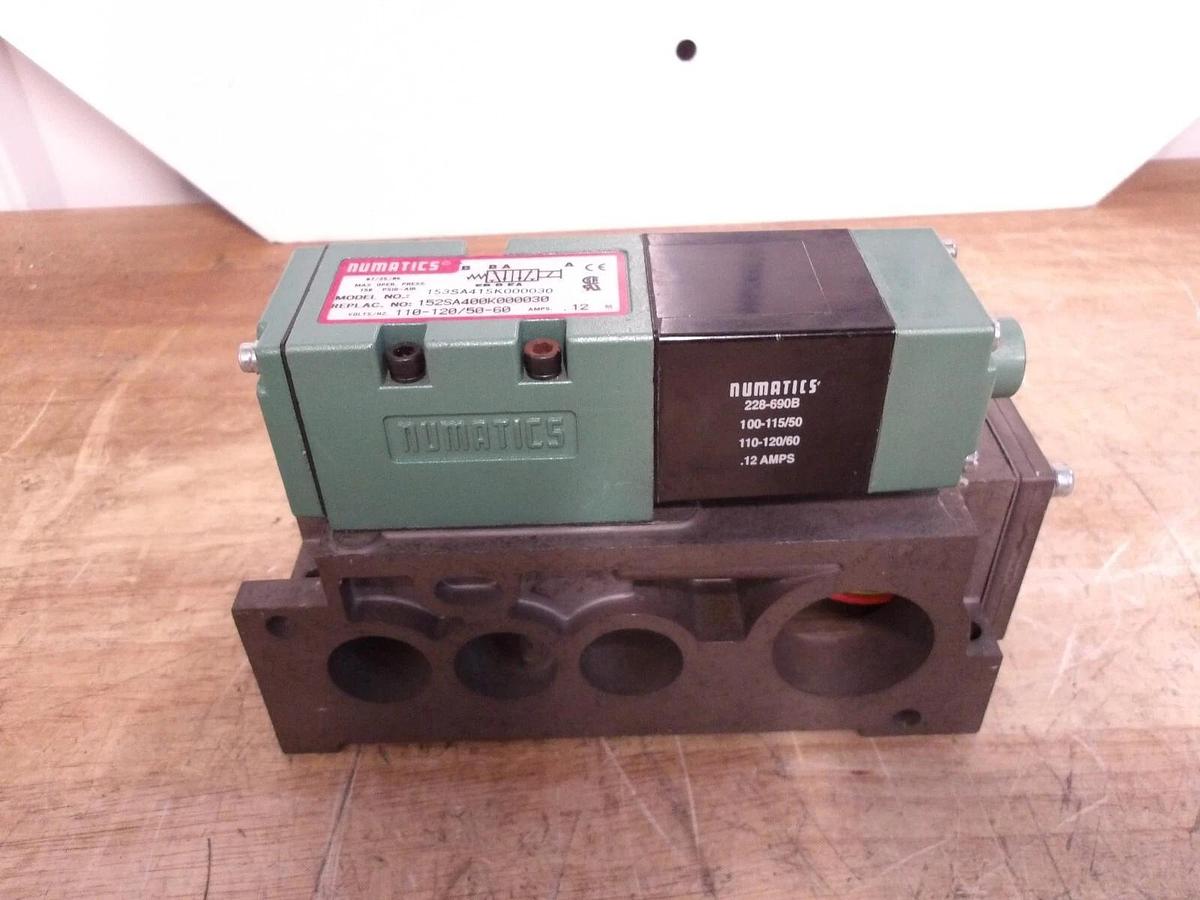 Used NUMATICS 153SA415K000030 PNEUMATIC SOLENOID VALVE, #62830G NEW