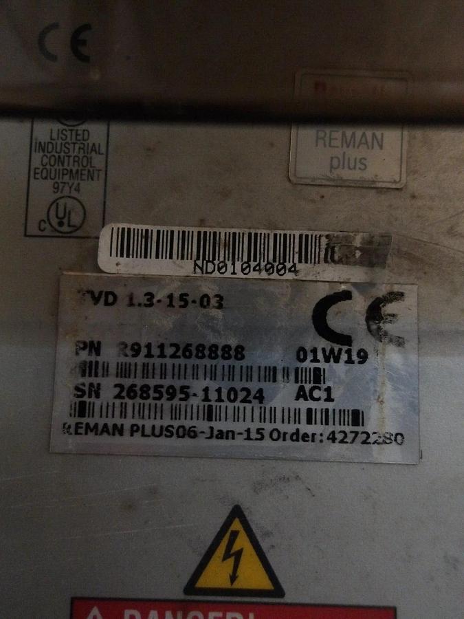Used INDRAMAT R911268888 SERVO POWER SUPPLY, #2101012G USED