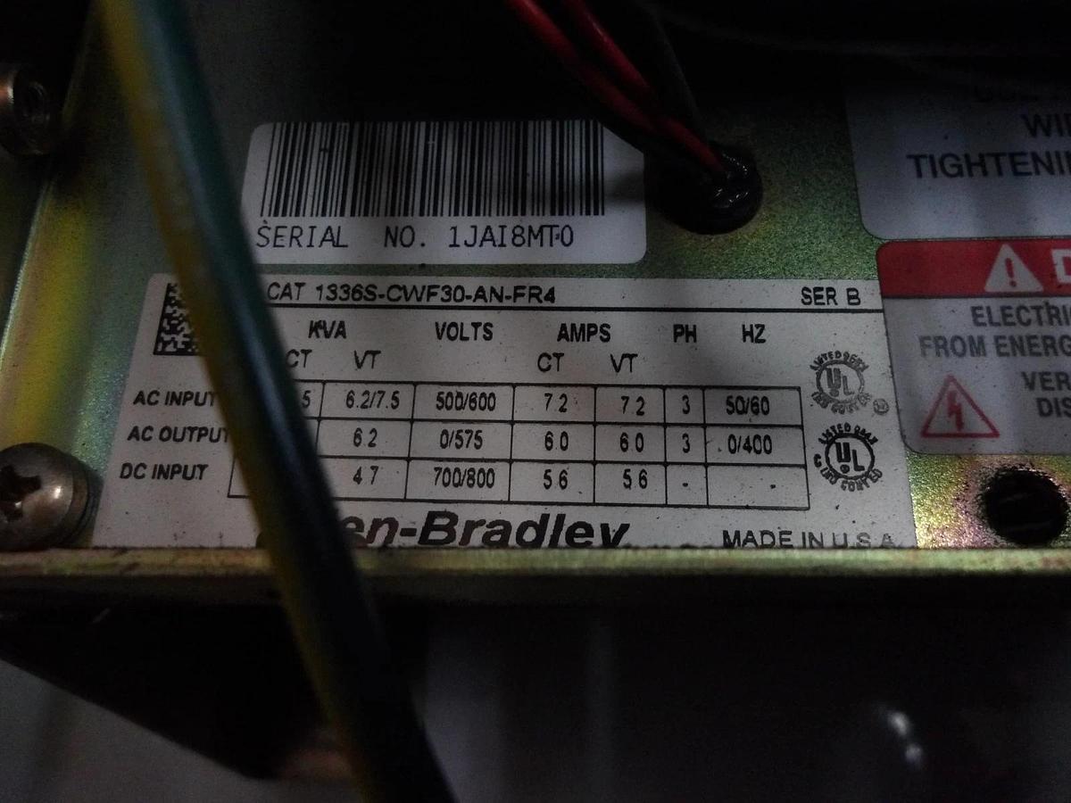 Used ALLEN BRADLEY 1336S CENTERLINE BUCKET W/ 3HP DRIVE, #1028216G USED
