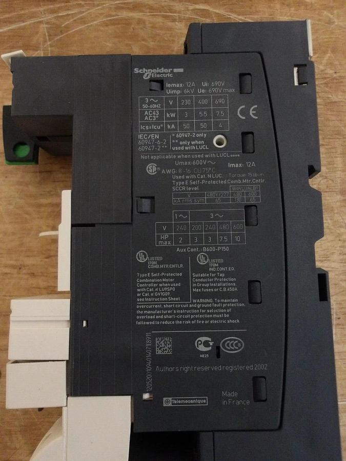 SCHNEIDER LU2B12BL REVERSING POWER BASE 12 A, 24 V, #226927G NIB