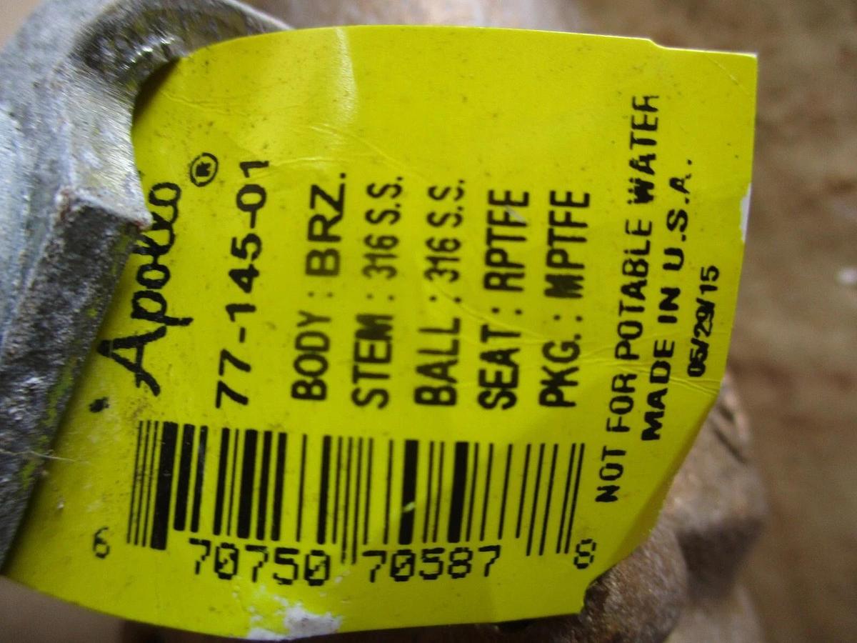 Used APOLLO 1" BRONZE BALL VALVE, #681136J NEW